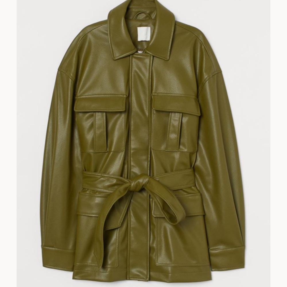H&M coat faux leather